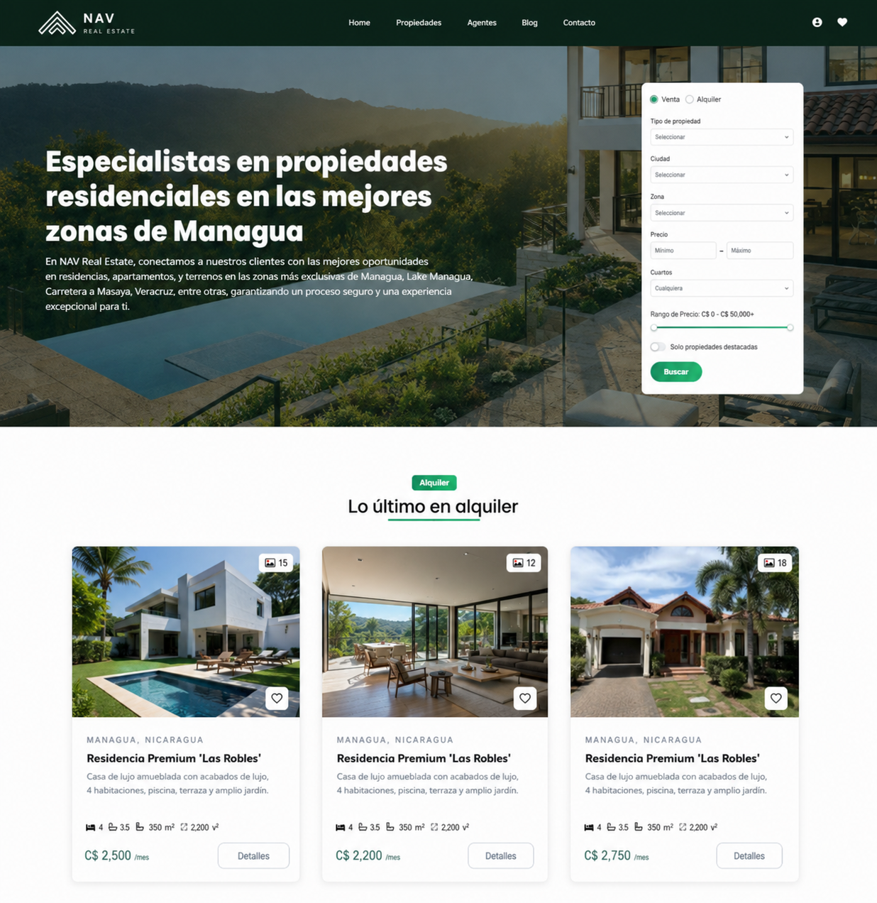 Sitio web inmobiliario